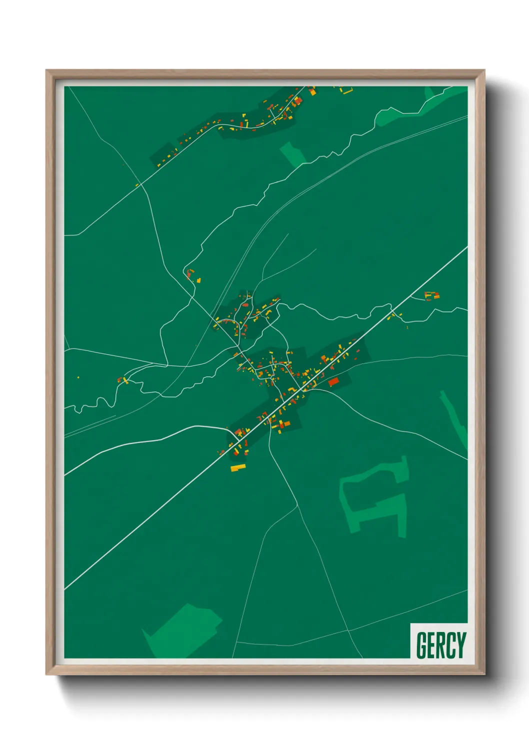 Une affiche de carte sur Gercy