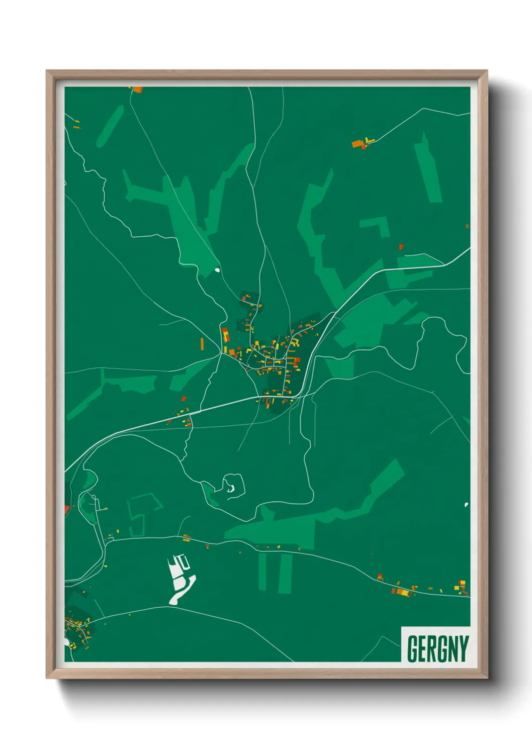 Une affiche de carte sur Gergny