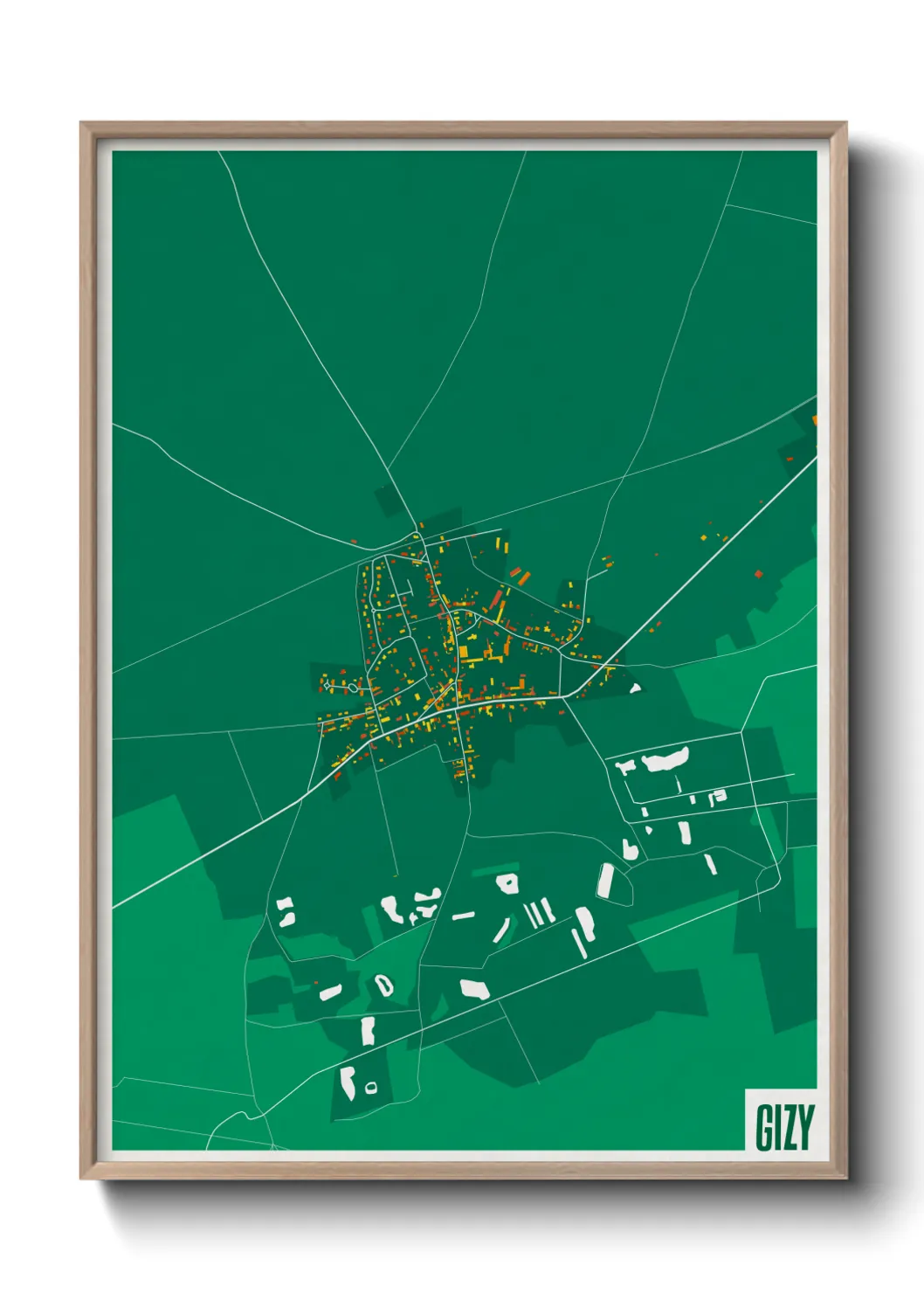 Une affiche de carte sur Gizy