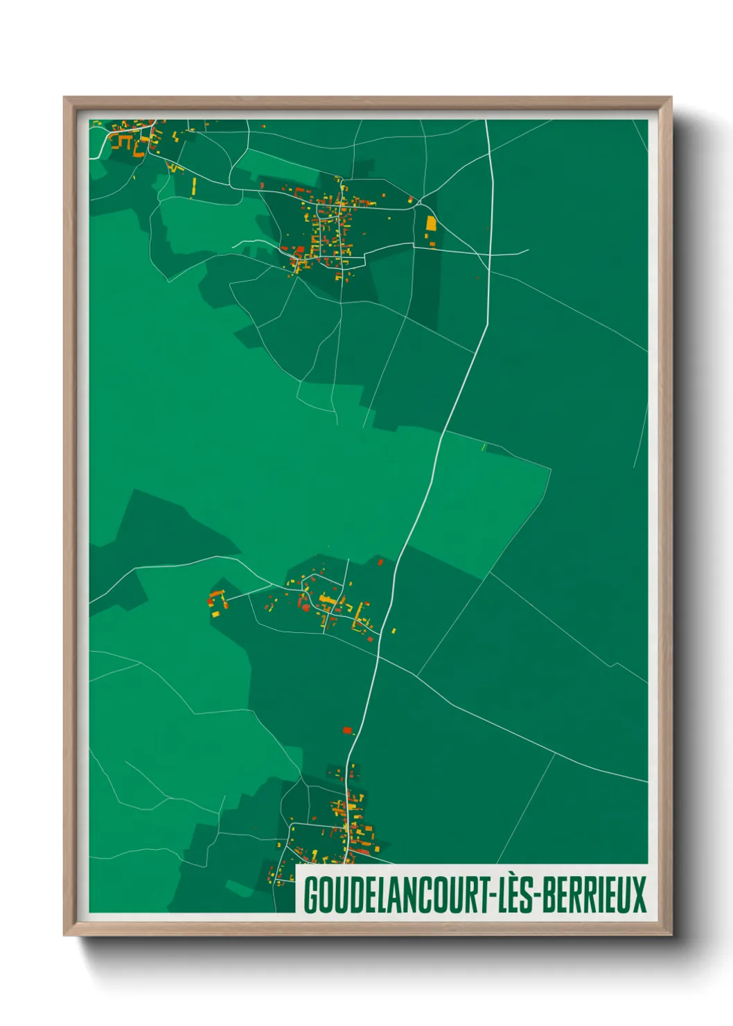 Une affiche de carte sur Goudelancourt-lès-Berrieux