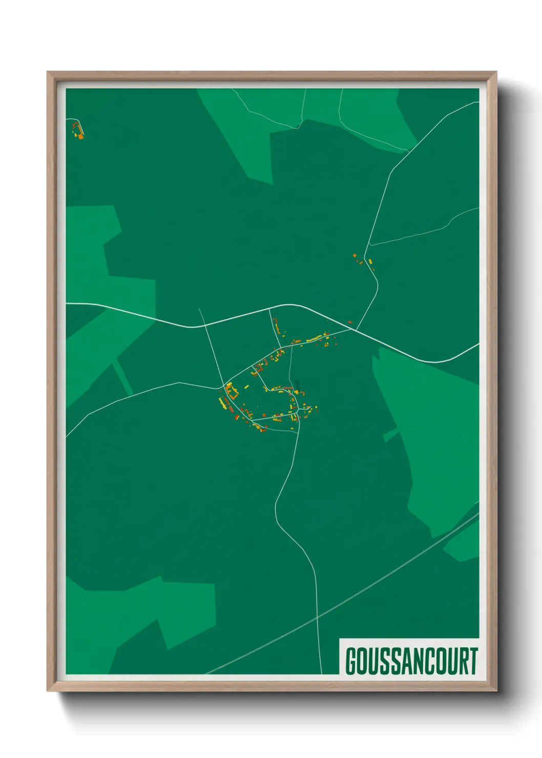 Une affiche de carte sur Goussancourt