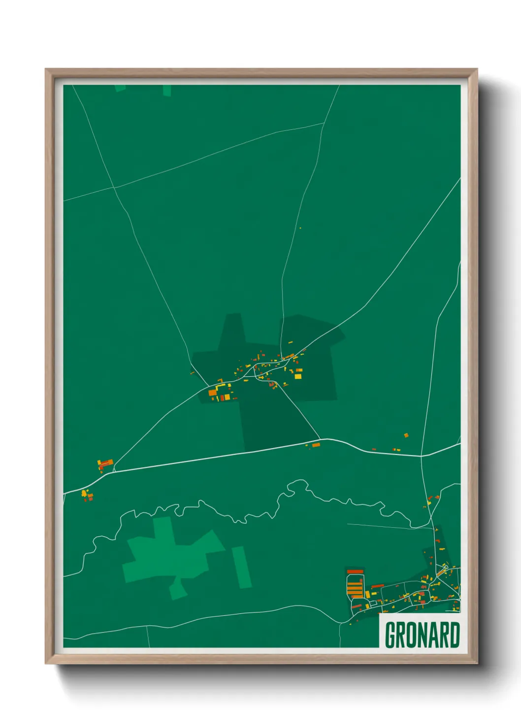 Une affiche de carte sur Gronard