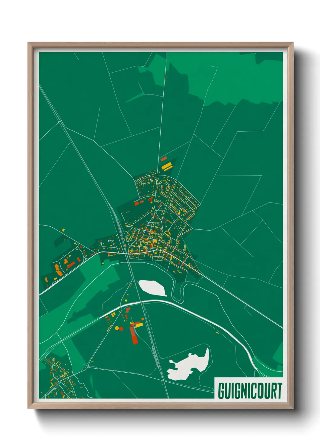 Une affiche de carte sur Guignicourt