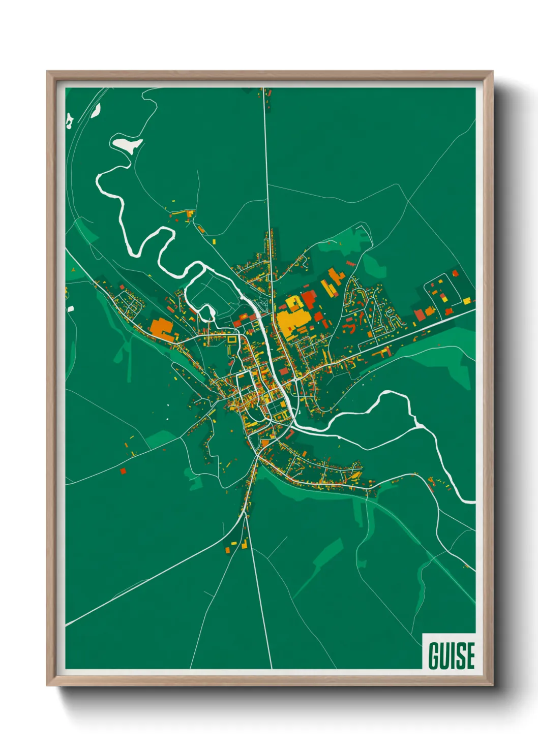 Une affiche de carte sur Guise