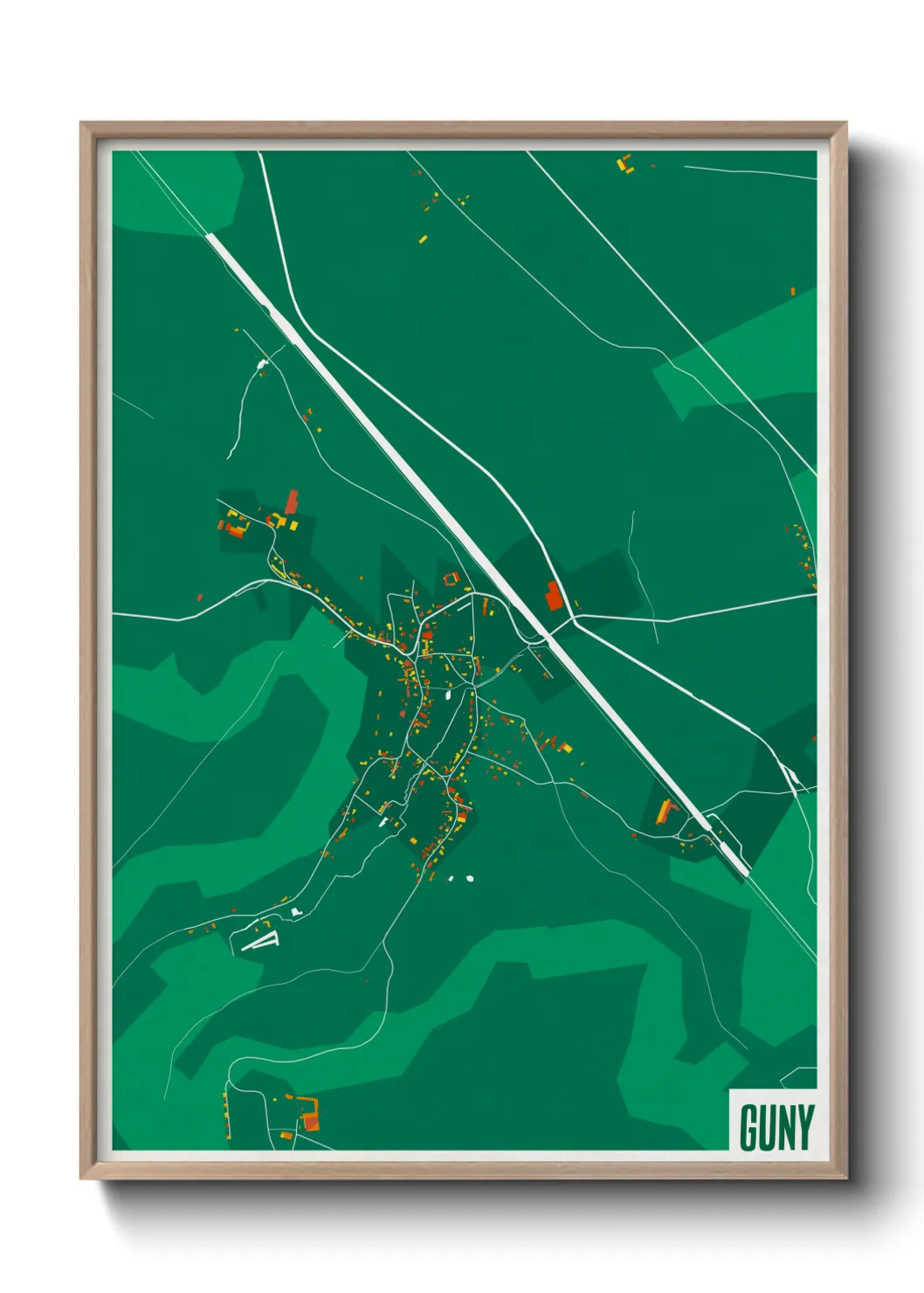 Une affiche de carte sur Guny