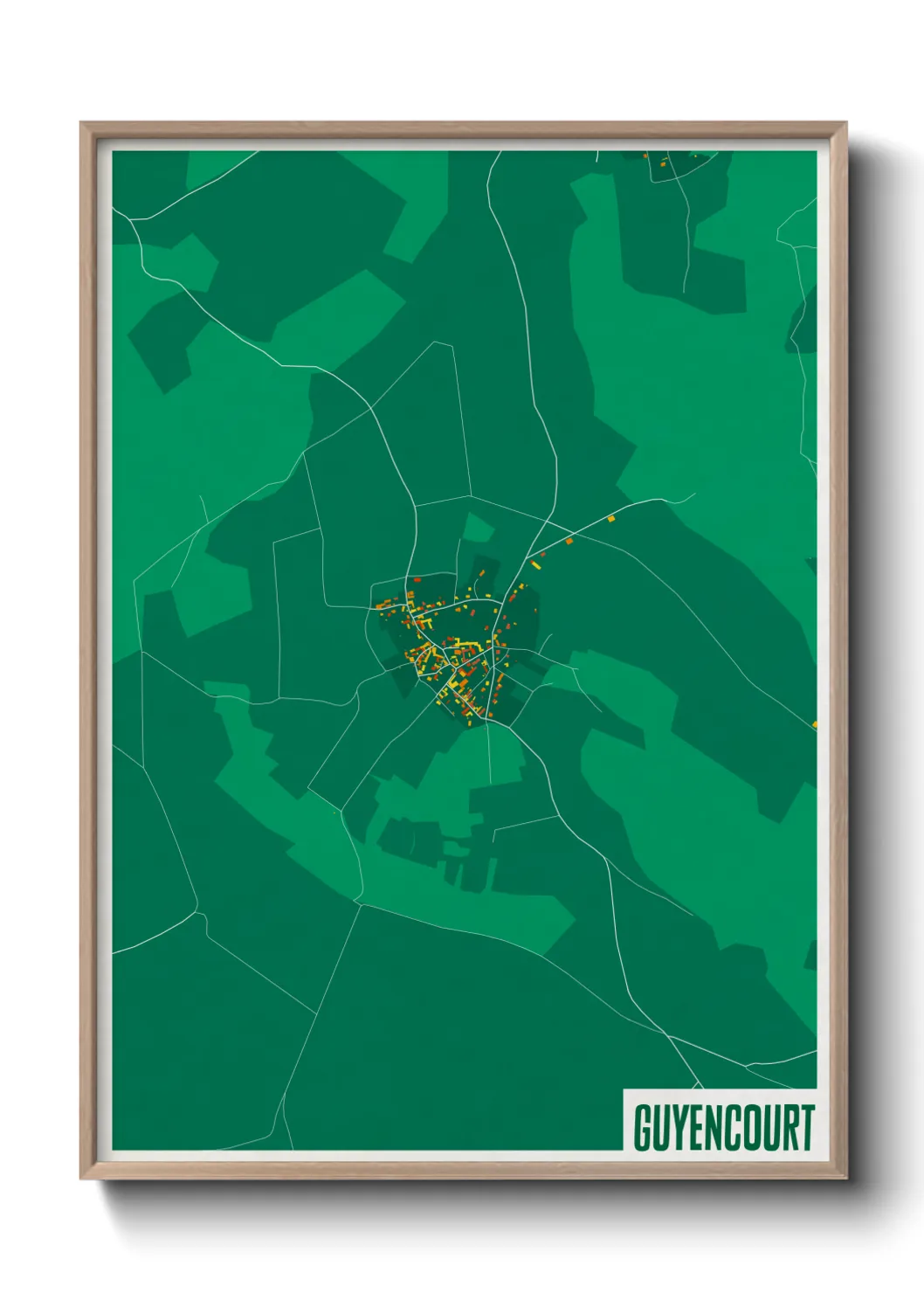 Une affiche de carte sur Guyencourt