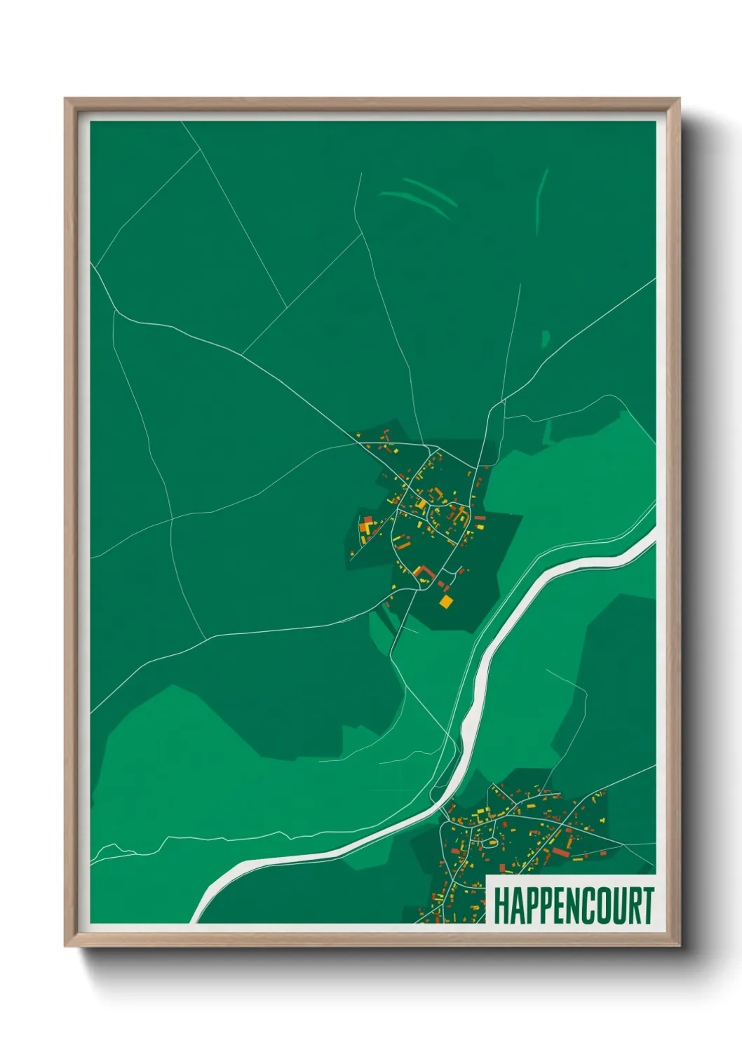 Une affiche de carte sur Happencourt