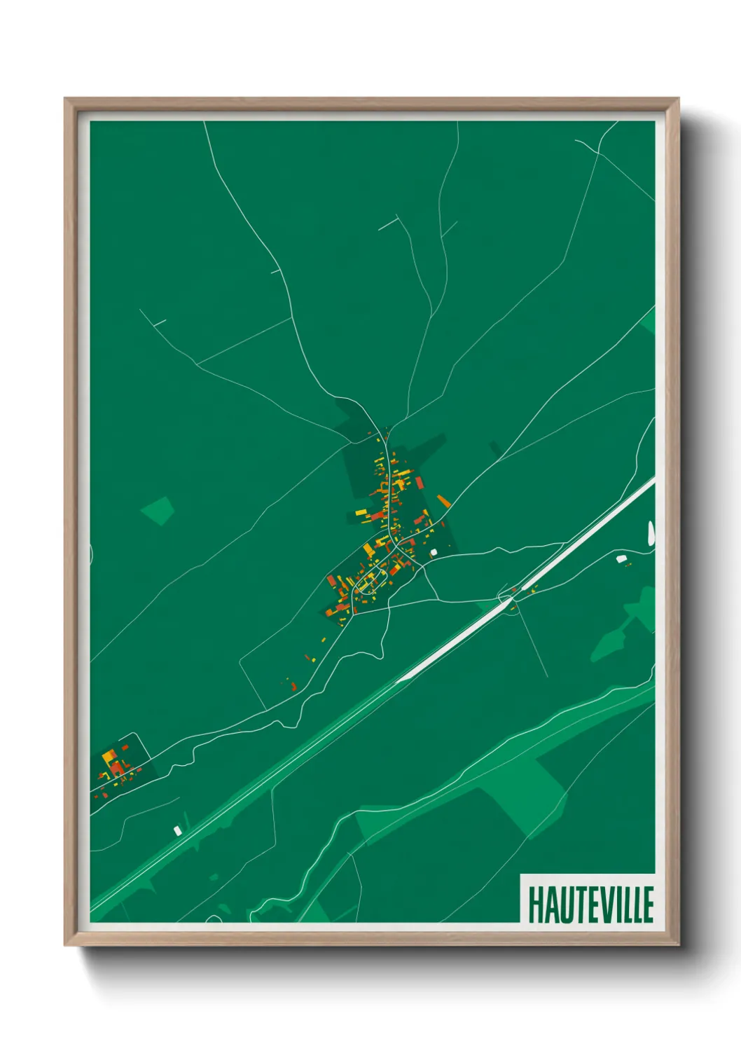 Une affiche de carte sur Hauteville