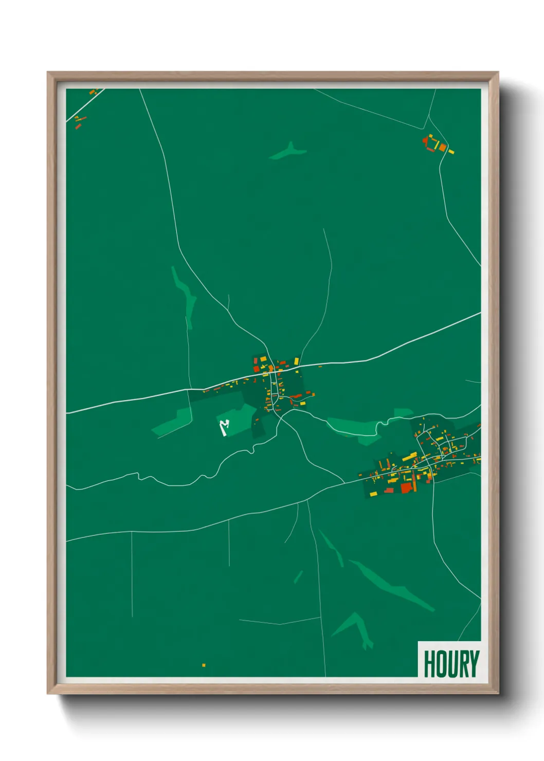 Une affiche de carte sur Houry