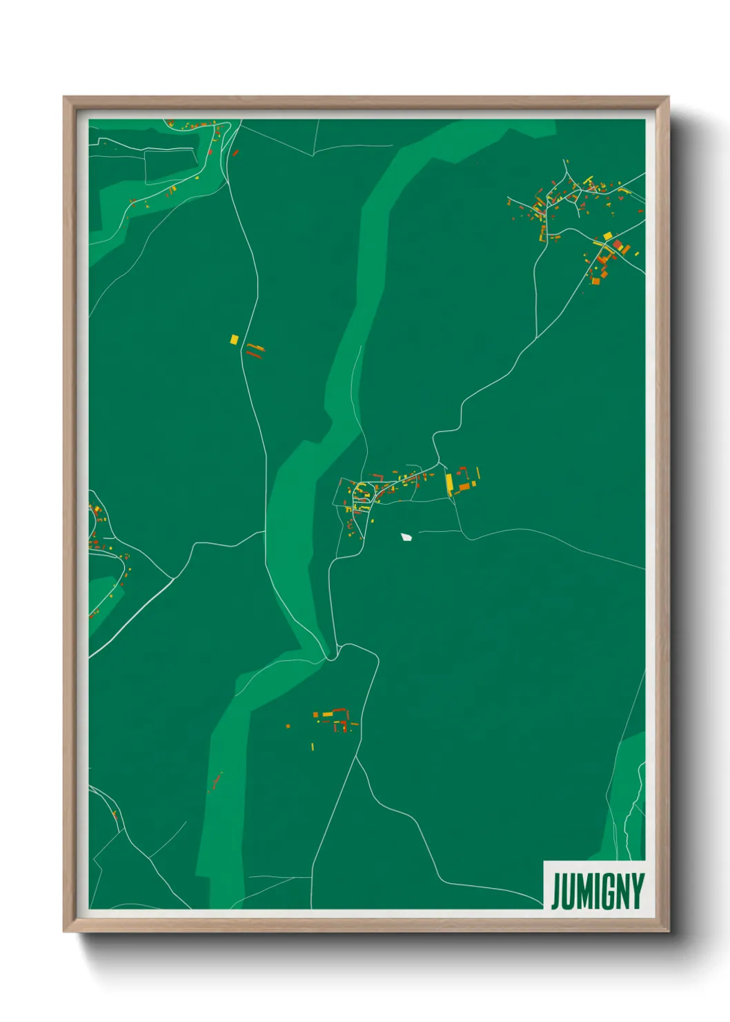 Une affiche de carte sur Jumigny