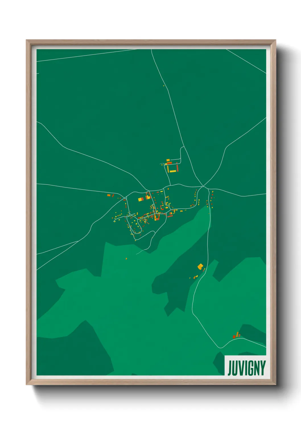 Une affiche de carte sur Juvigny