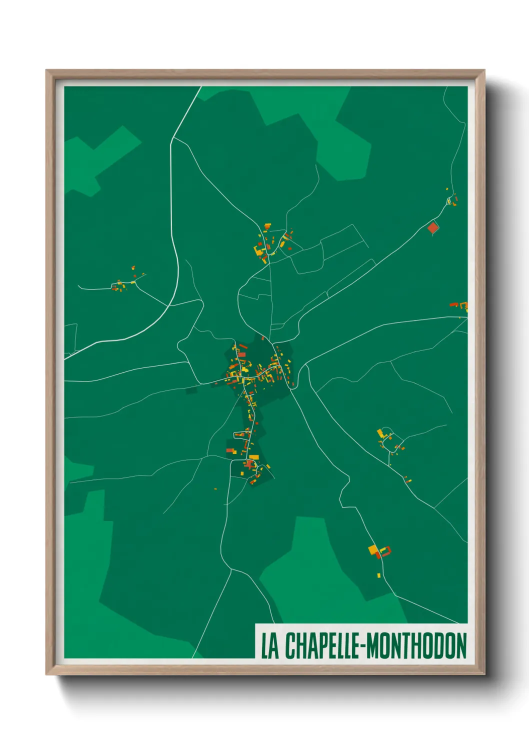 Une affiche de carte sur La Chapelle-Monthodon
