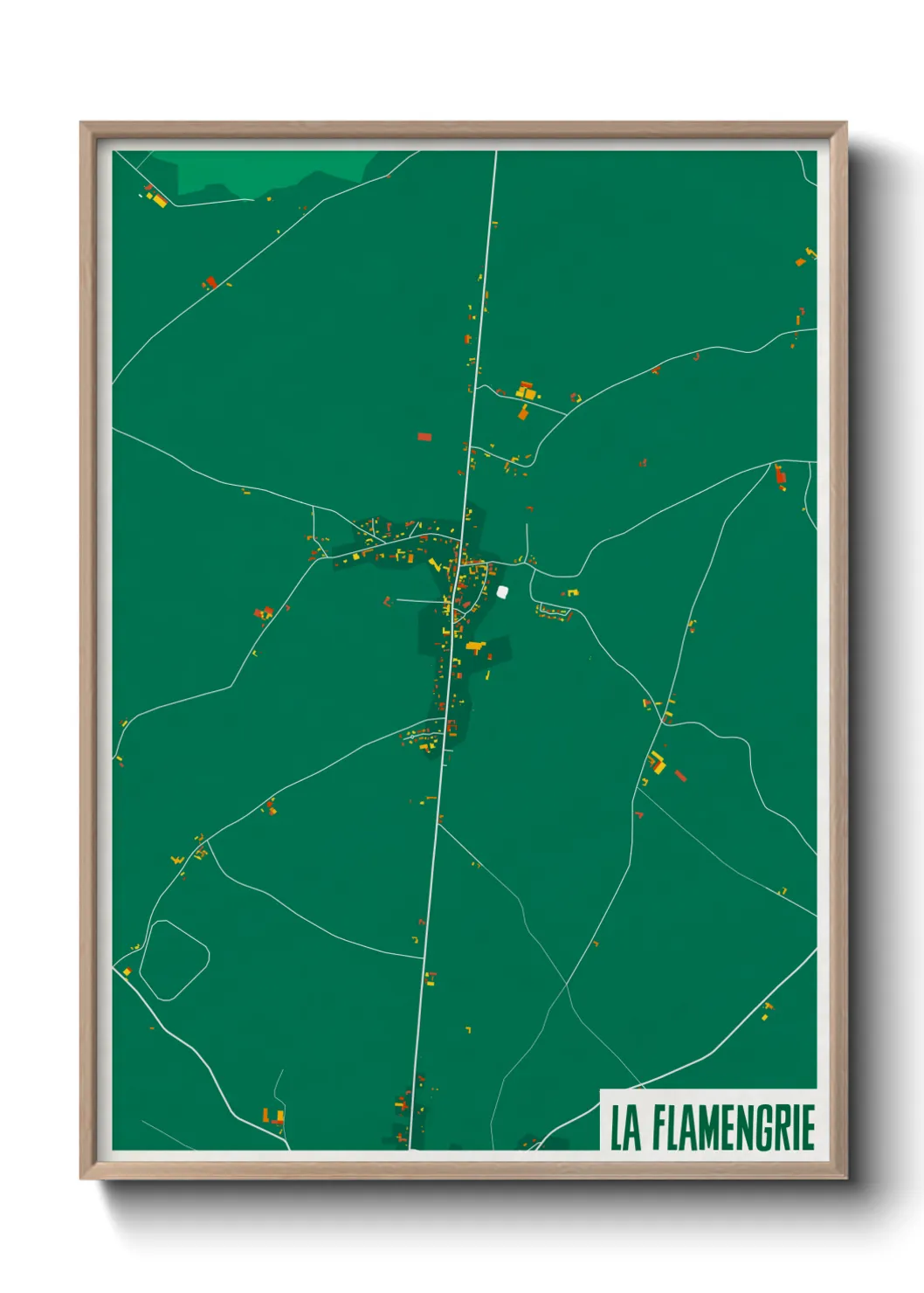 Une affiche de carte sur La Flamengrie