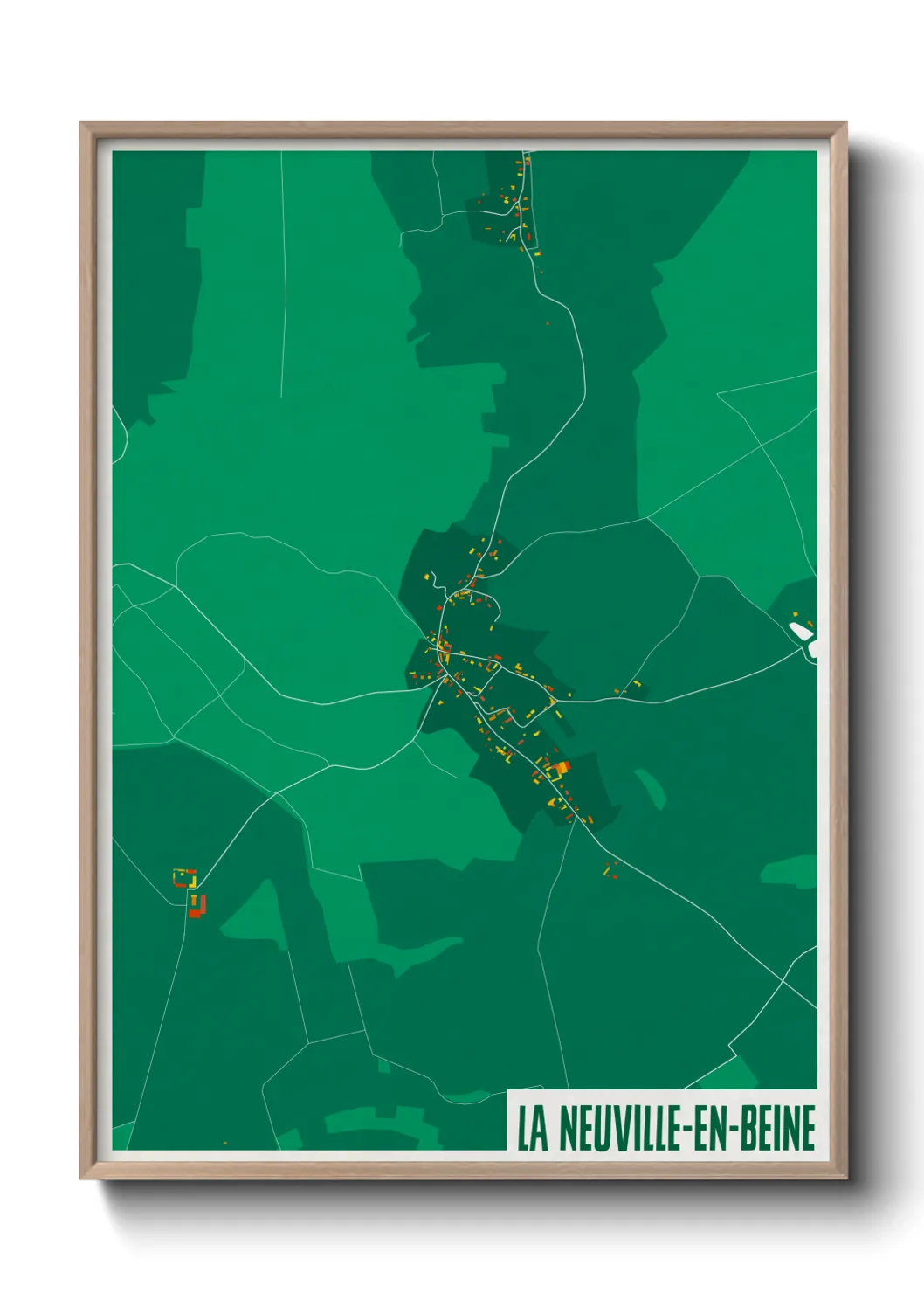 Une affiche de carte sur La Neuville-en-Beine