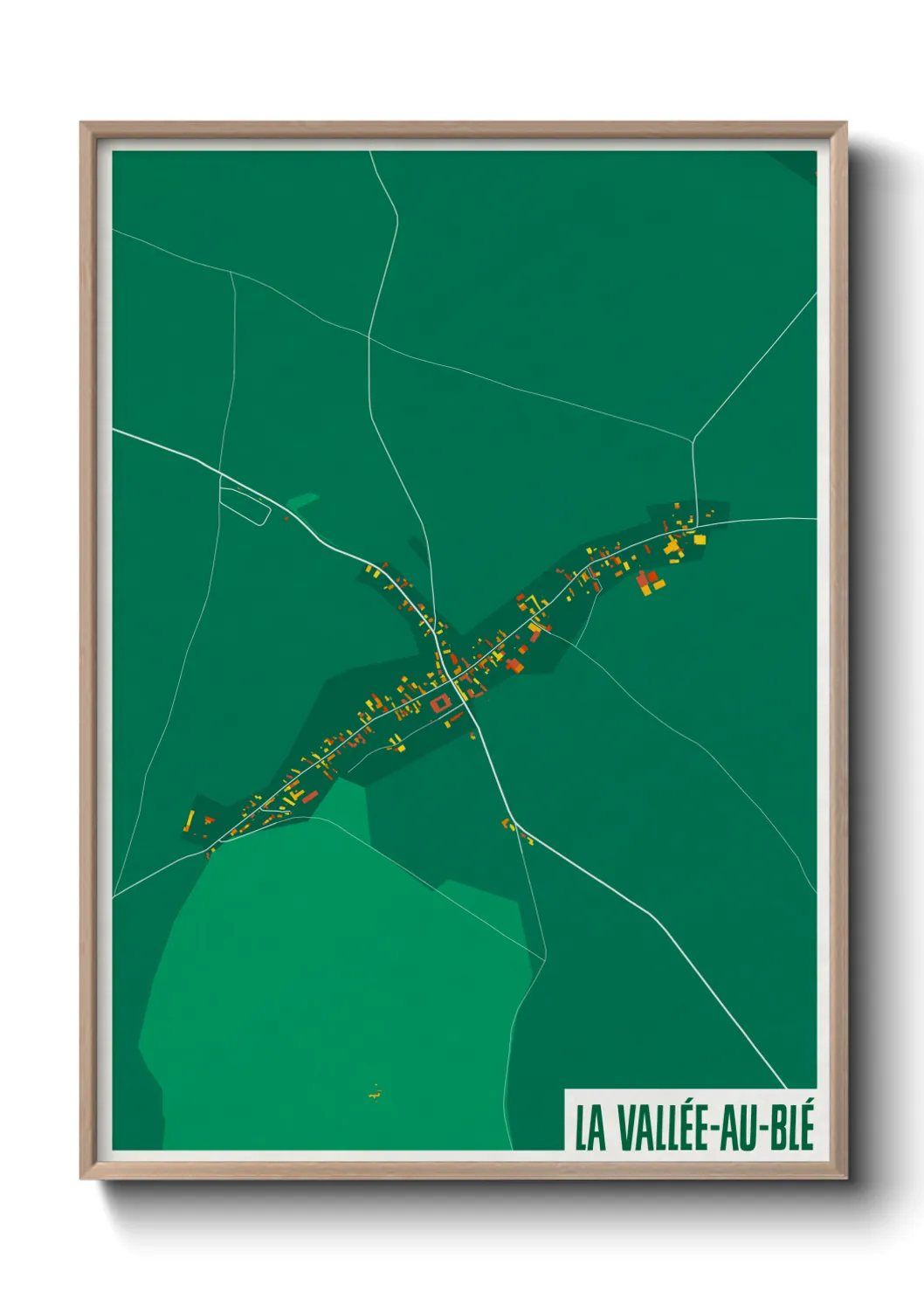 Une affiche de carte sur La Vallée-au-Blé