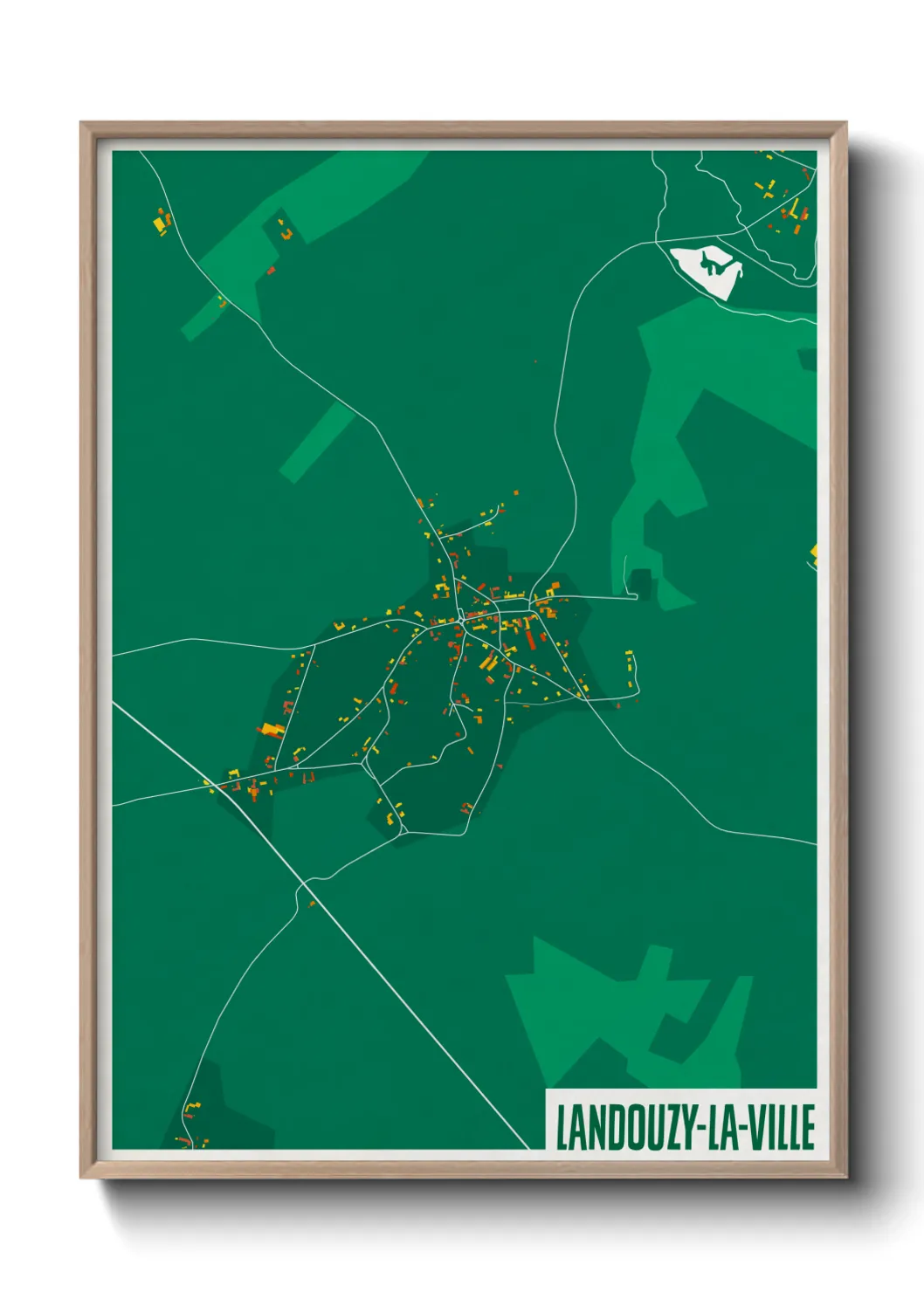 Une affiche de carte sur Landouzy-la-Ville