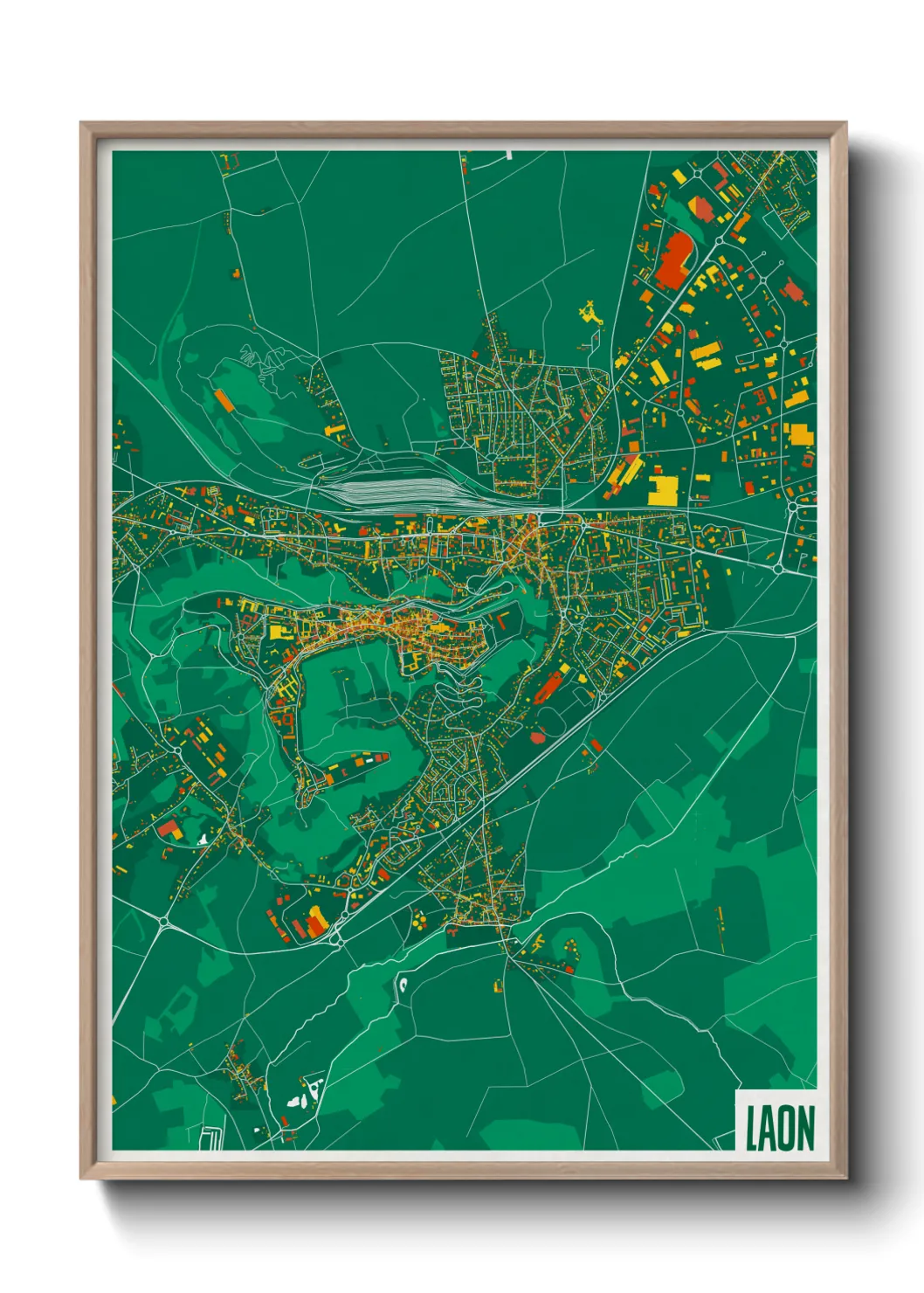 Une affiche de carte sur Laon
