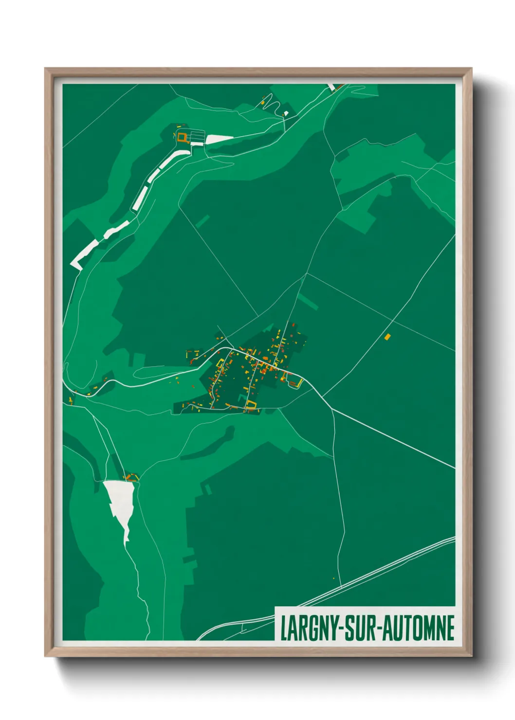 Une affiche de carte sur Largny-sur-Automne