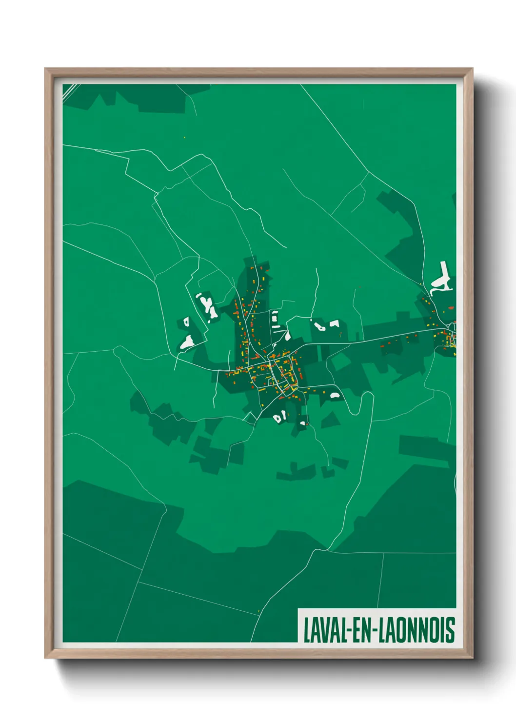 Une affiche de carte sur Laval-en-Laonnois