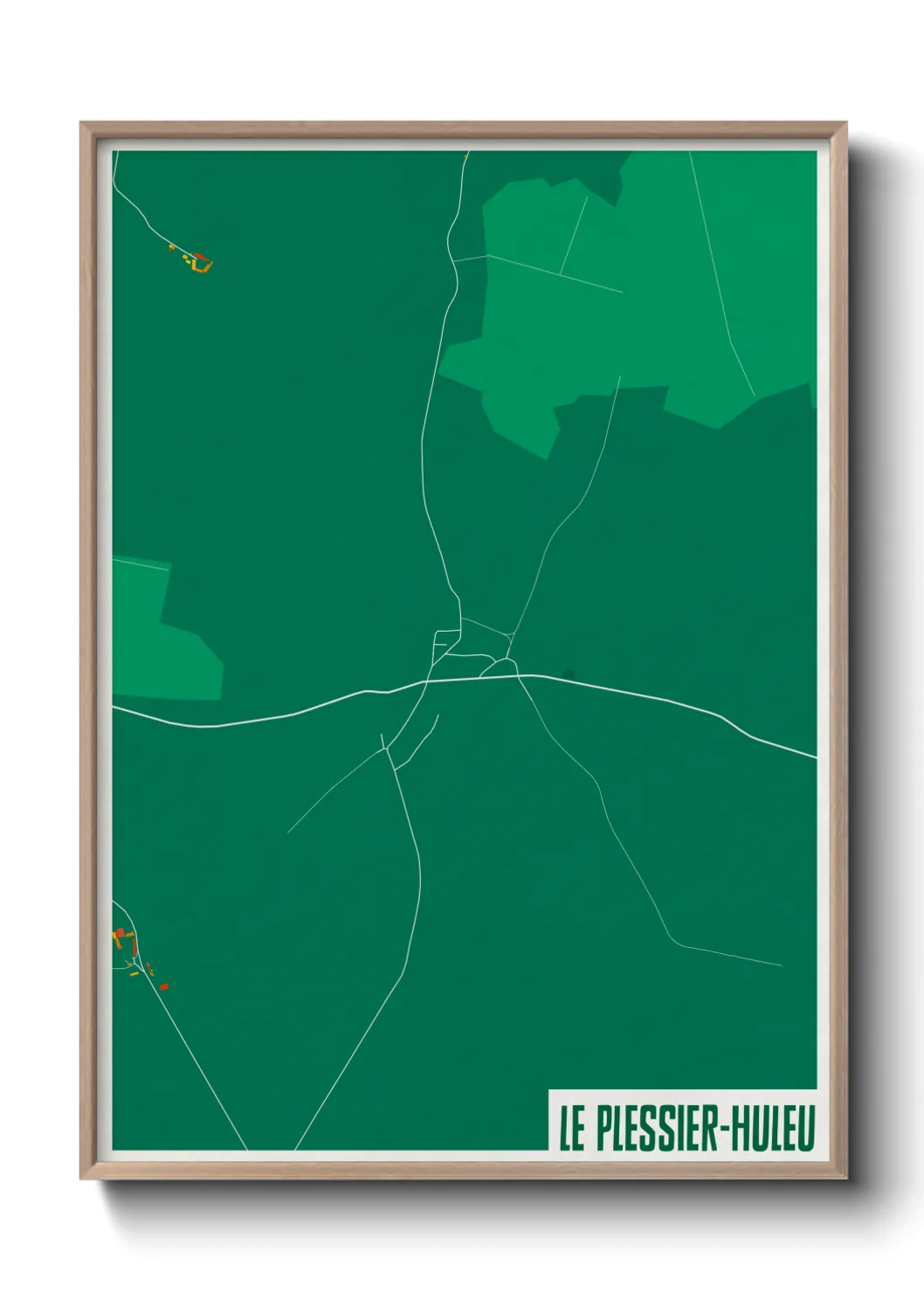 Une affiche de carte sur Le Plessier-Huleu