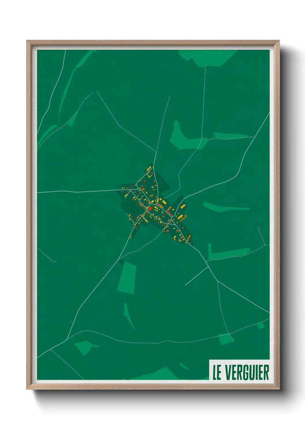 Une affiche de carte sur Le Verguier