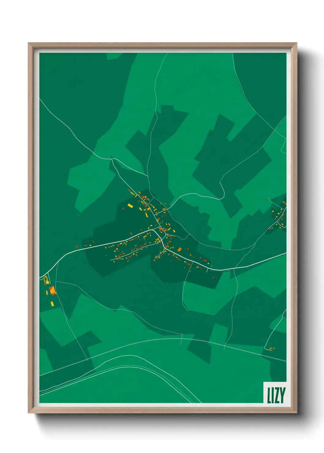 Une affiche de carte sur Lizy