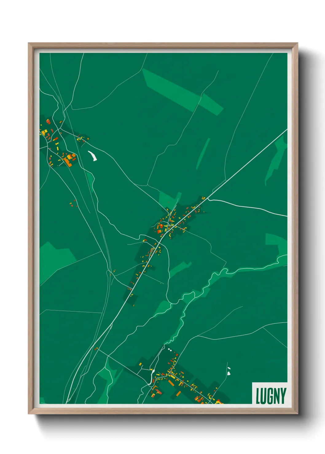 Une affiche de carte sur Lugny
