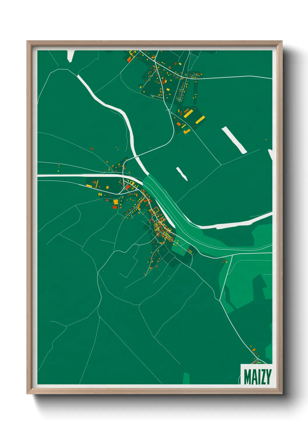 Une affiche de carte sur Maizy