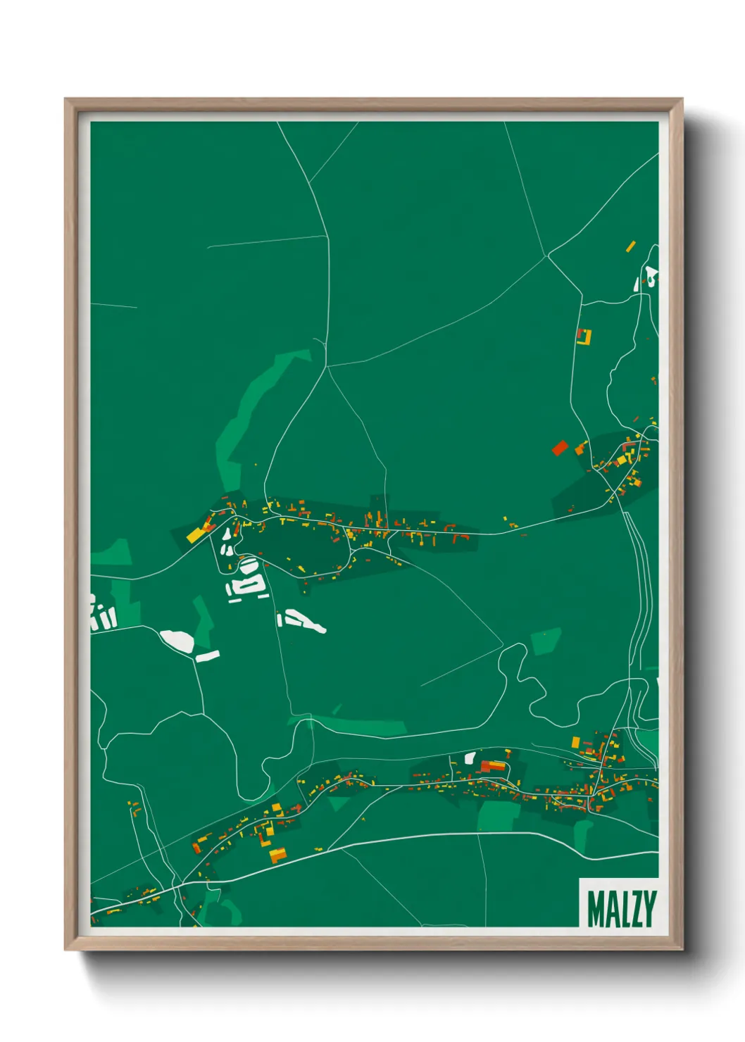 Une affiche de carte sur Malzy