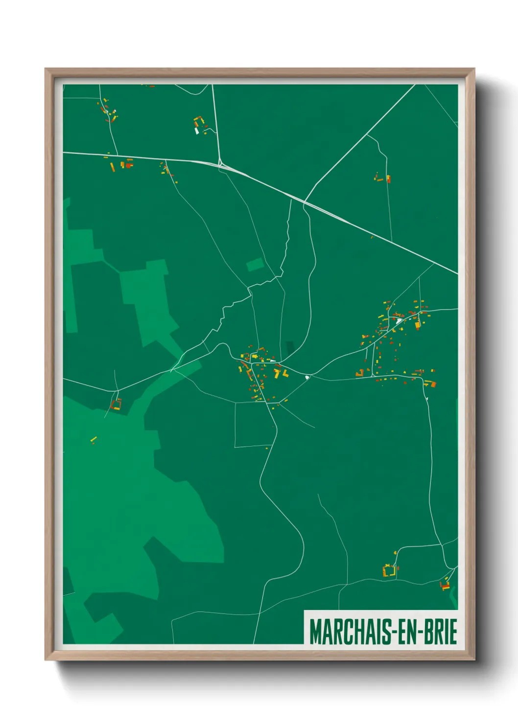 Une affiche de carte sur Marchais-en-Brie