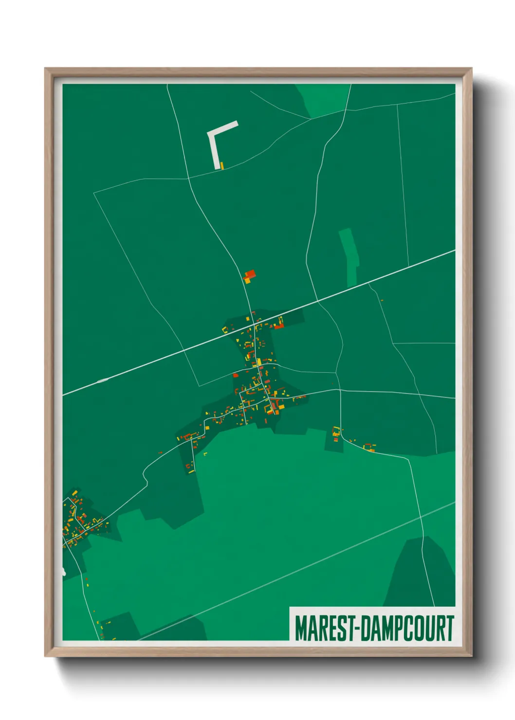 Une affiche de carte sur Marest-Dampcourt