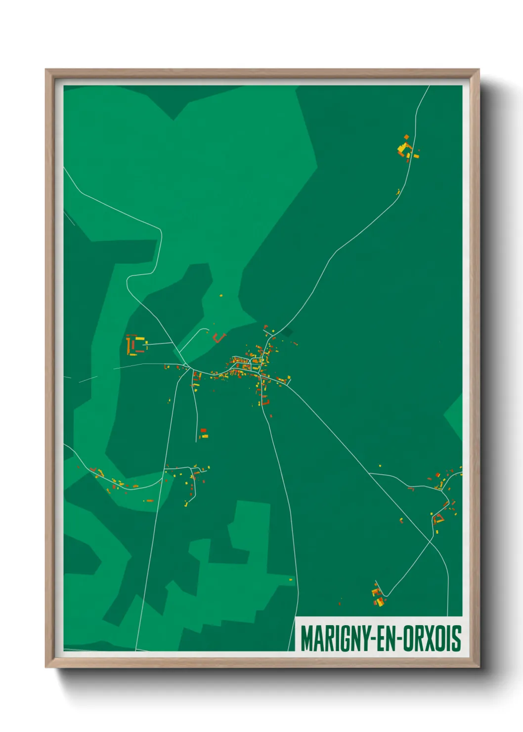 Une affiche de carte sur Marigny-en-Orxois