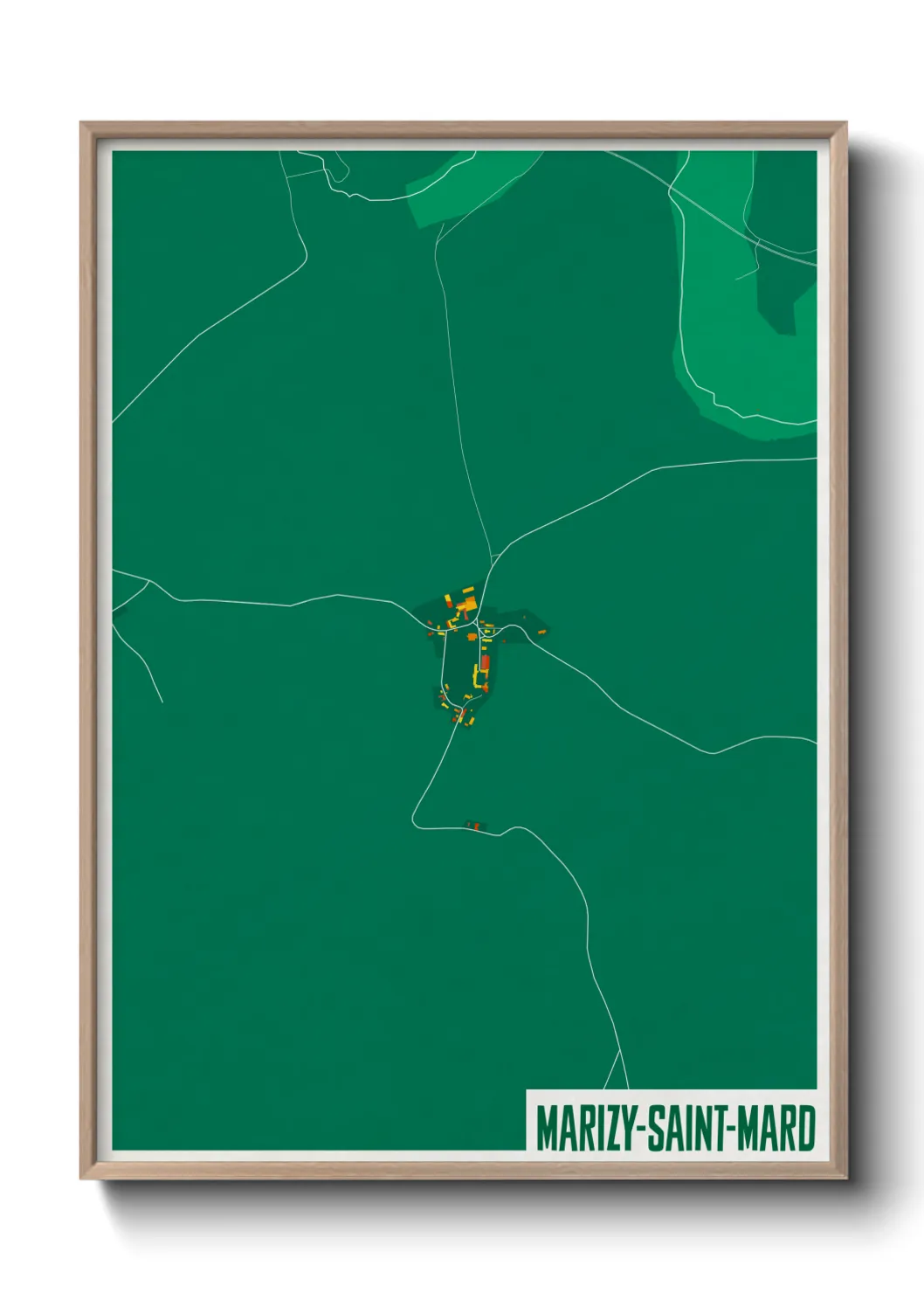 Une affiche de carte sur Marizy-Saint-Mard