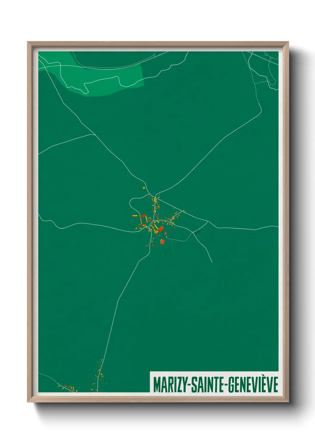 Une affiche de carte sur Marizy-Sainte-Geneviève