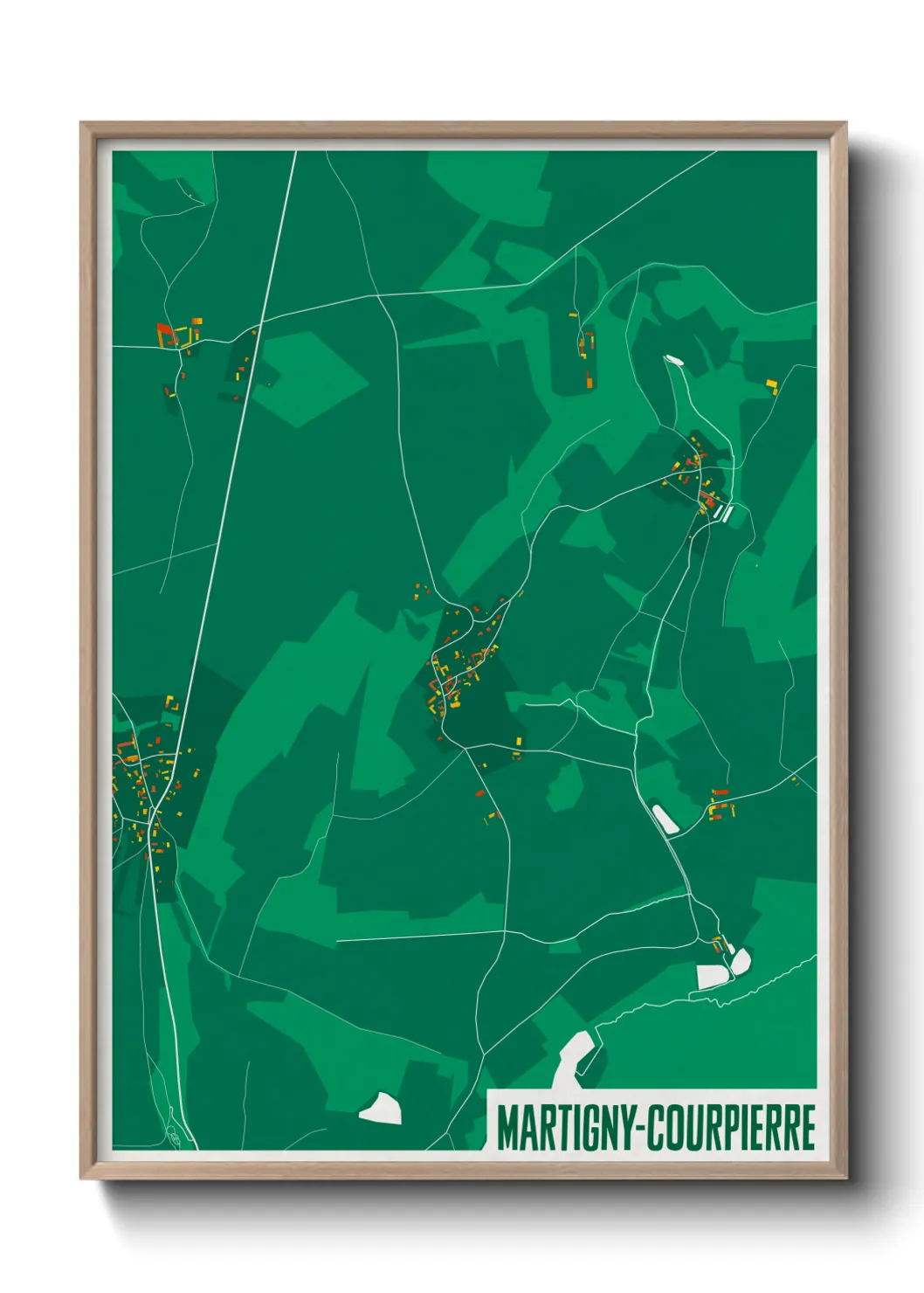 Une affiche de carte sur Martigny-Courpierre