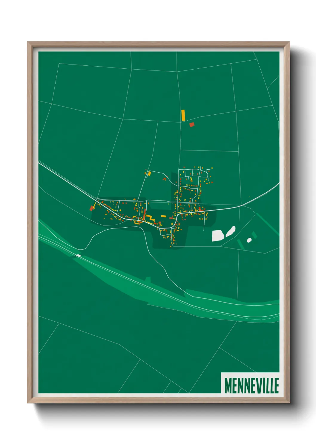 Une affiche de carte sur Menneville