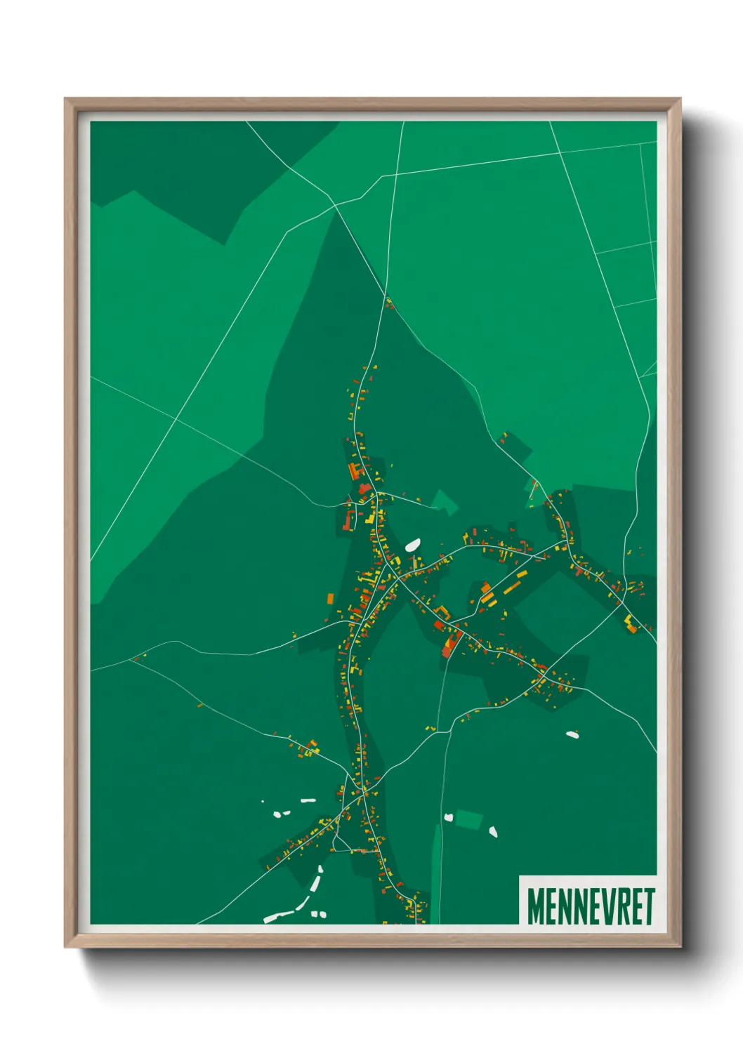 Une affiche de carte sur Mennevret