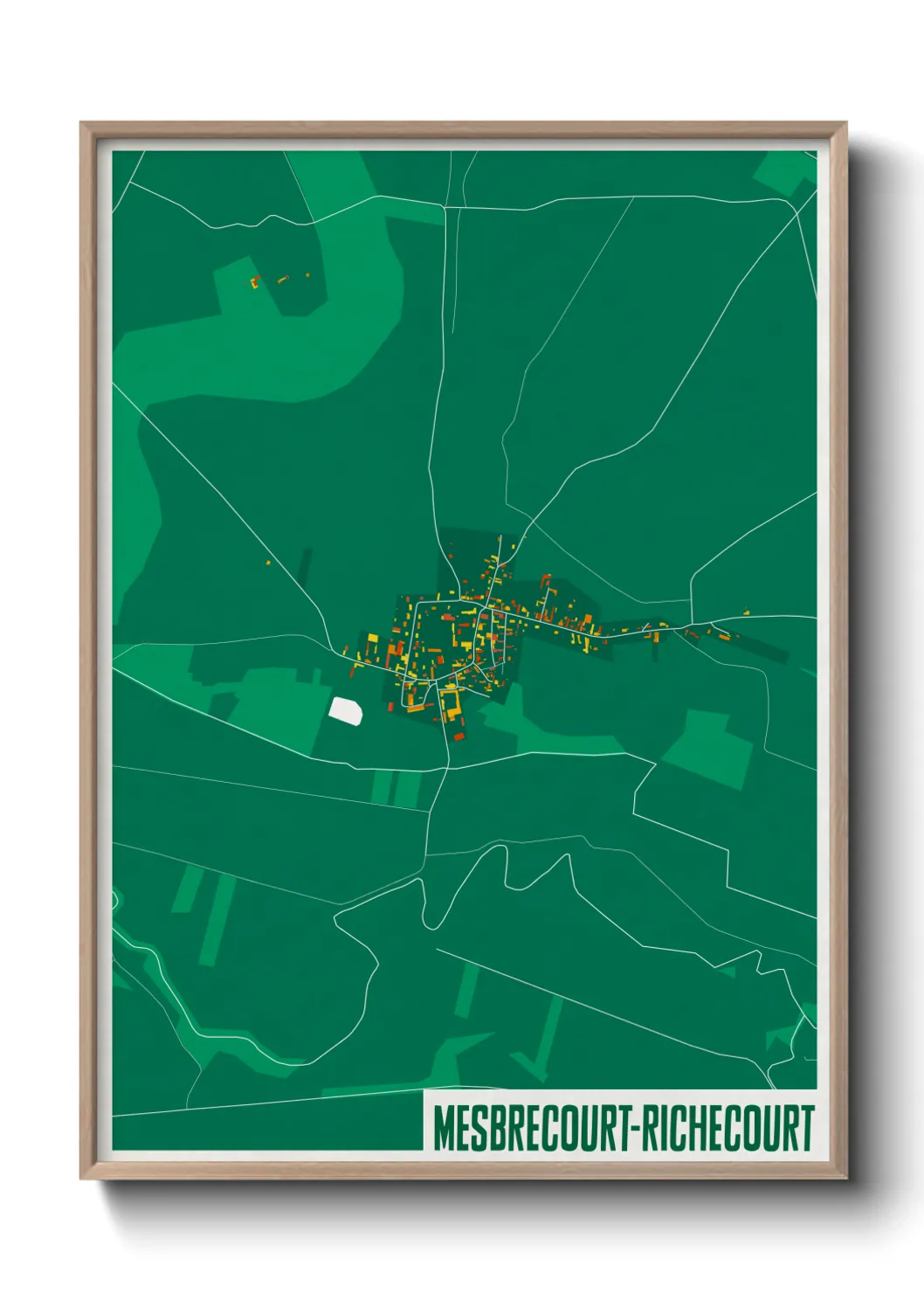 Une affiche de carte sur Mesbrecourt-Richecourt
