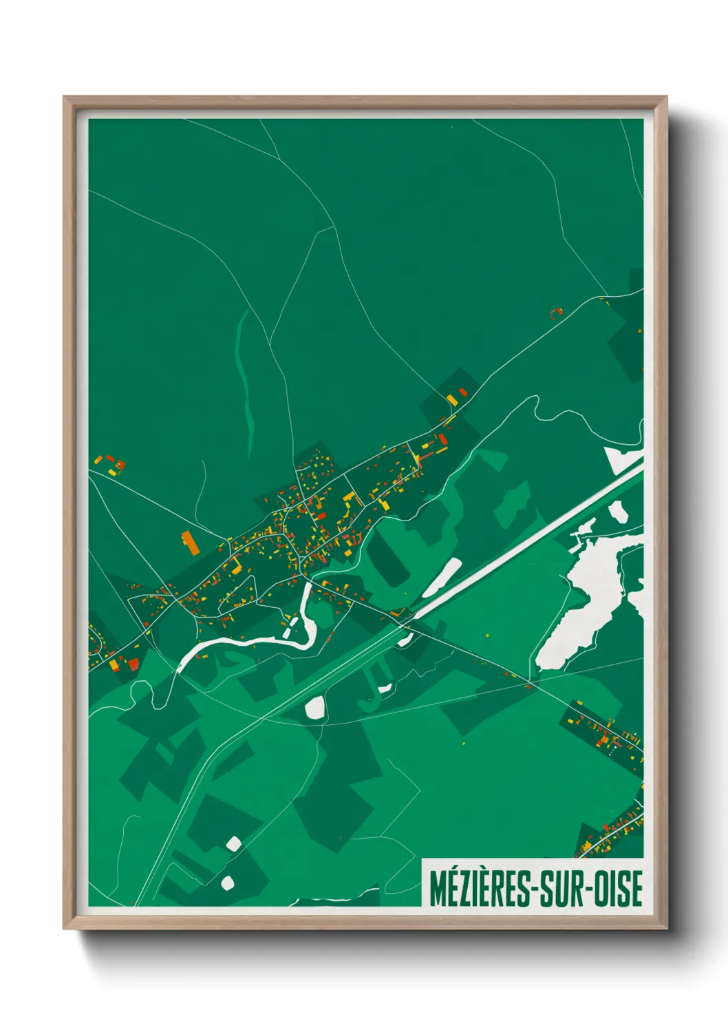 Une affiche de carte sur Mézières-sur-Oise