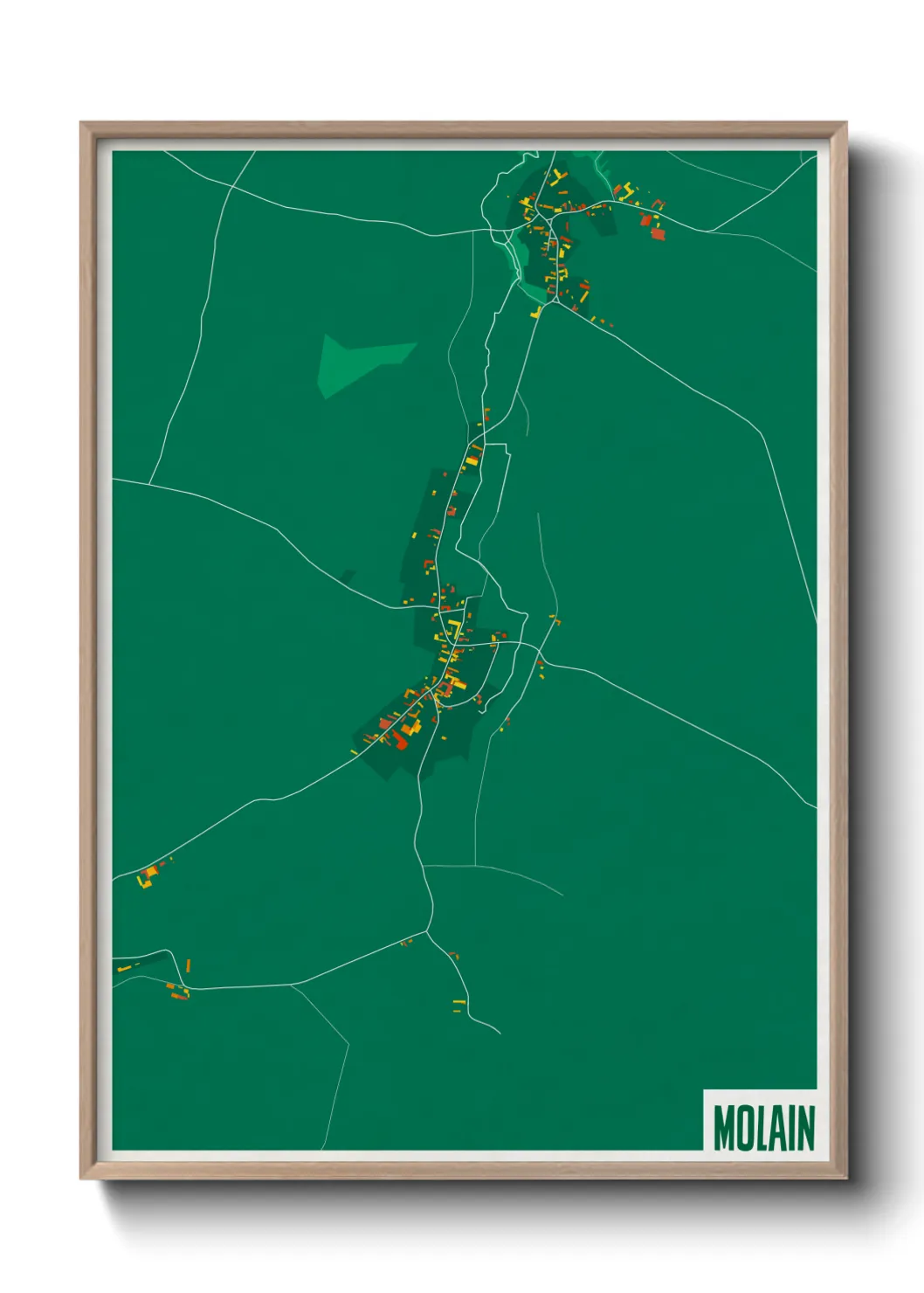 Une affiche de carte sur Molain