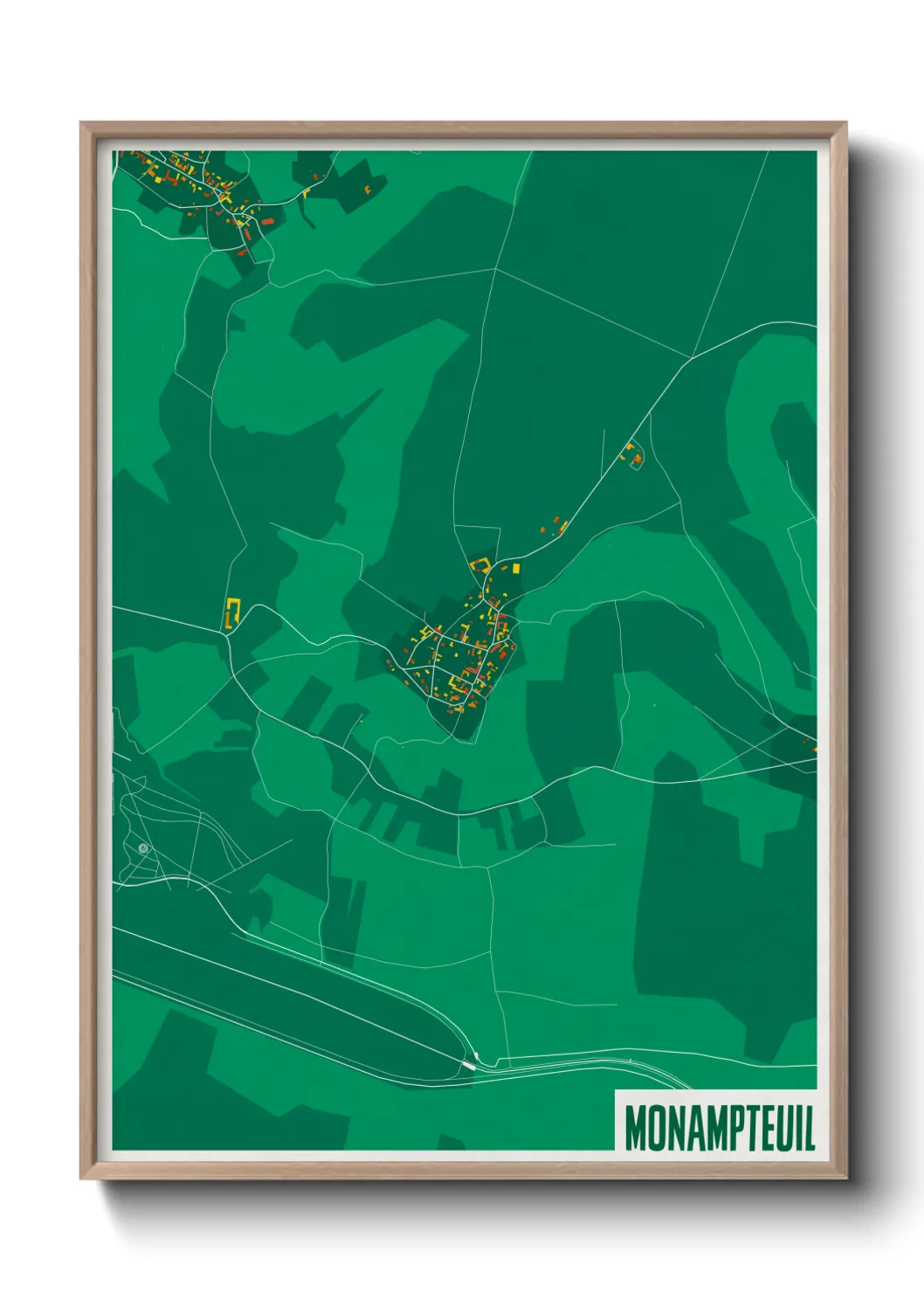 Une affiche de carte sur Monampteuil