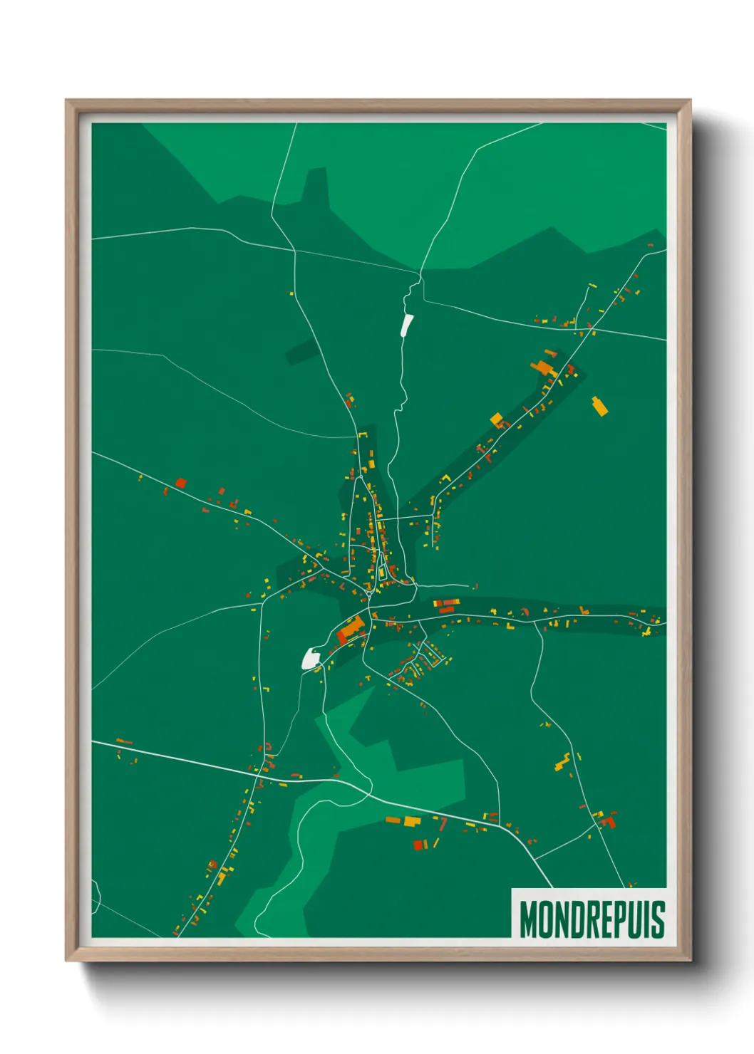 Une affiche de carte sur Mondrepuis