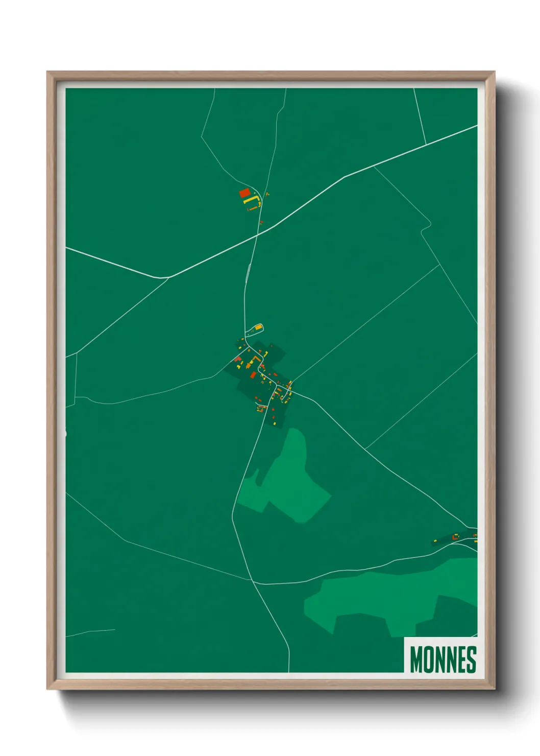 Une affiche de carte sur Monnes