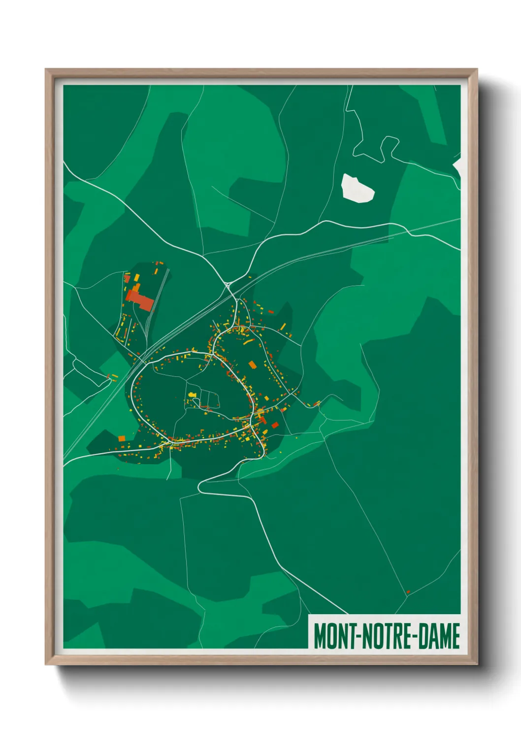 Une affiche de carte sur Mont-Notre-Dame