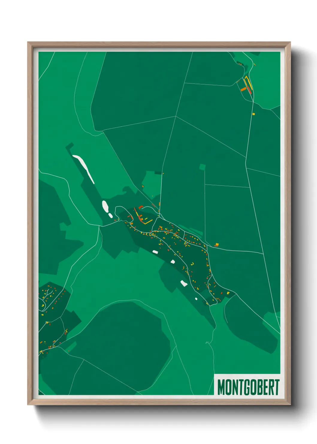 Une affiche de carte sur Montgobert