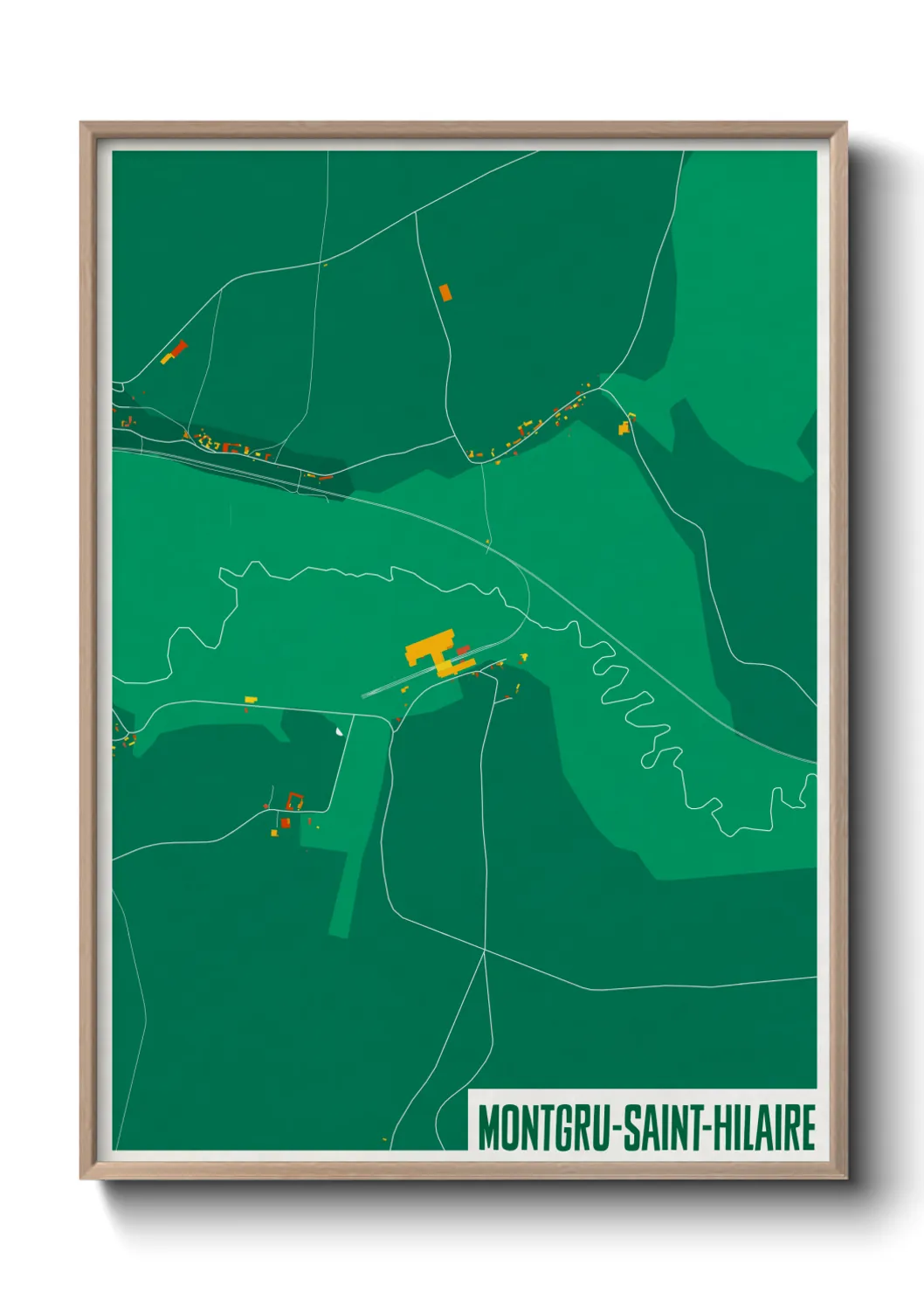 Une affiche de carte sur Montgru-Saint-Hilaire