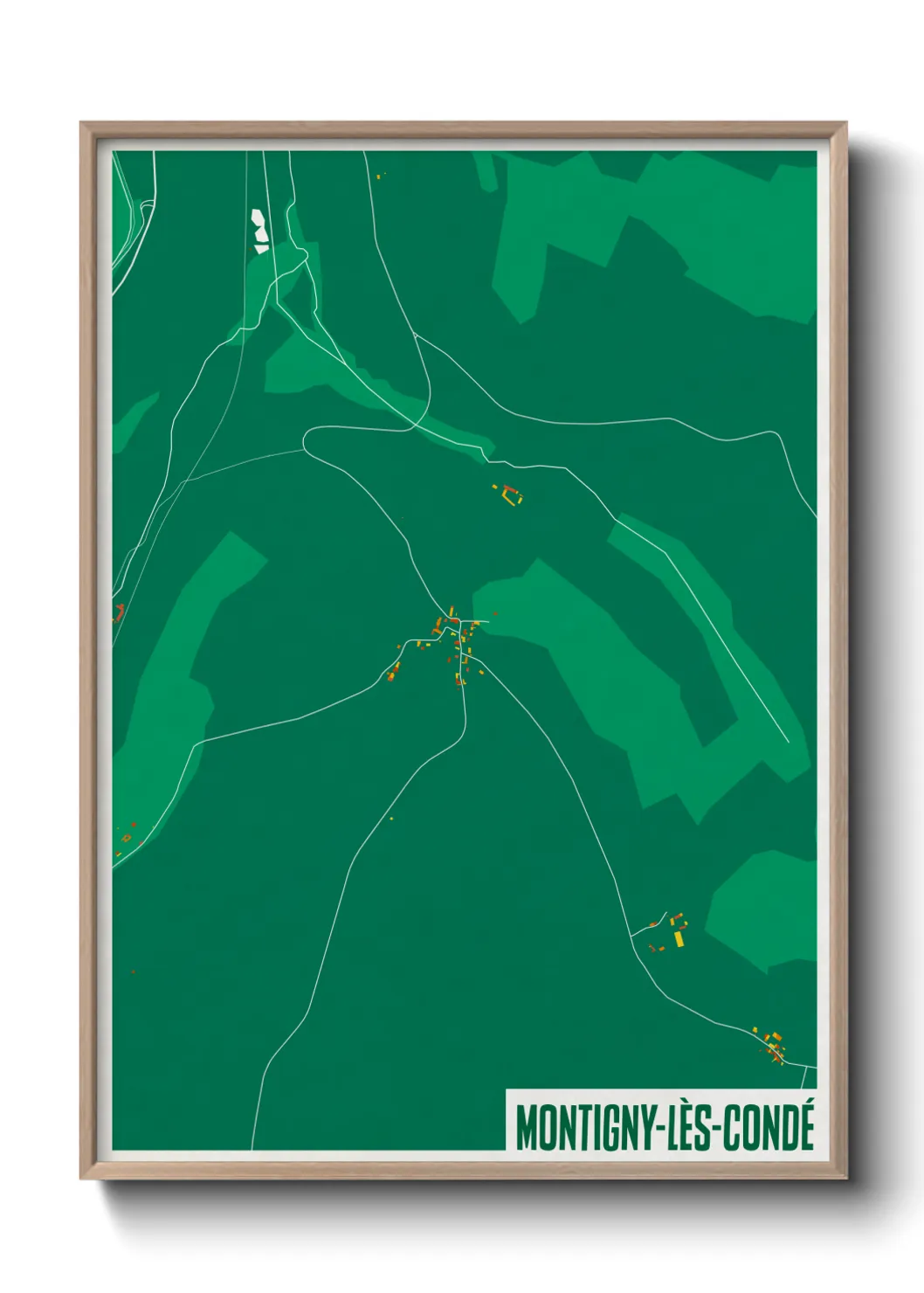 Une affiche de carte sur Montigny-lès-Condé