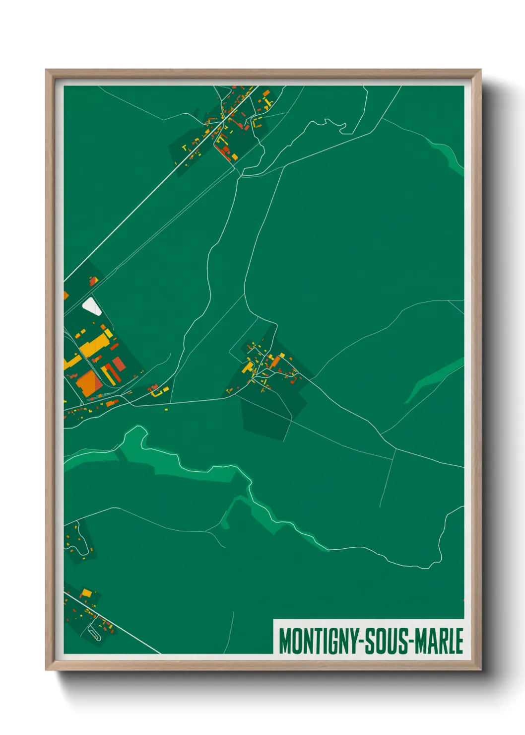 Une affiche de carte sur Montigny-sous-Marle