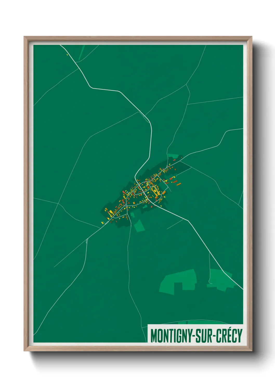 Une affiche de carte sur Montigny-sur-Crécy