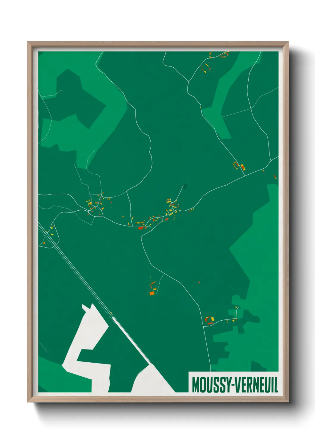 Une affiche de carte sur Moussy-Verneuil